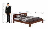 Maria Solid Sheesham Wood Bed Without Storage (Queen Size, Natural Finish)